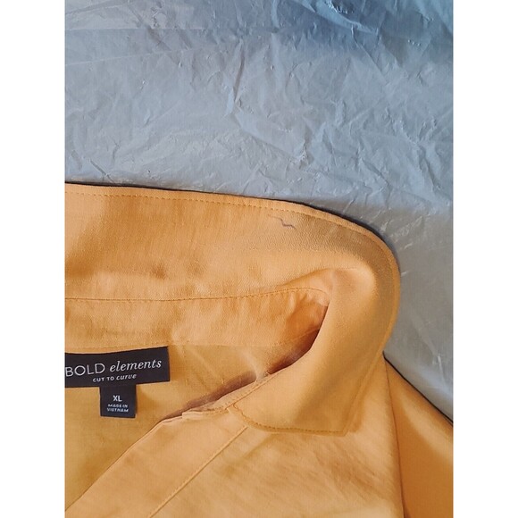 Womens Xl Blouse V-Neck Yellow Lightweight Cutout Detail Bold Elements - Picture 6 of 11